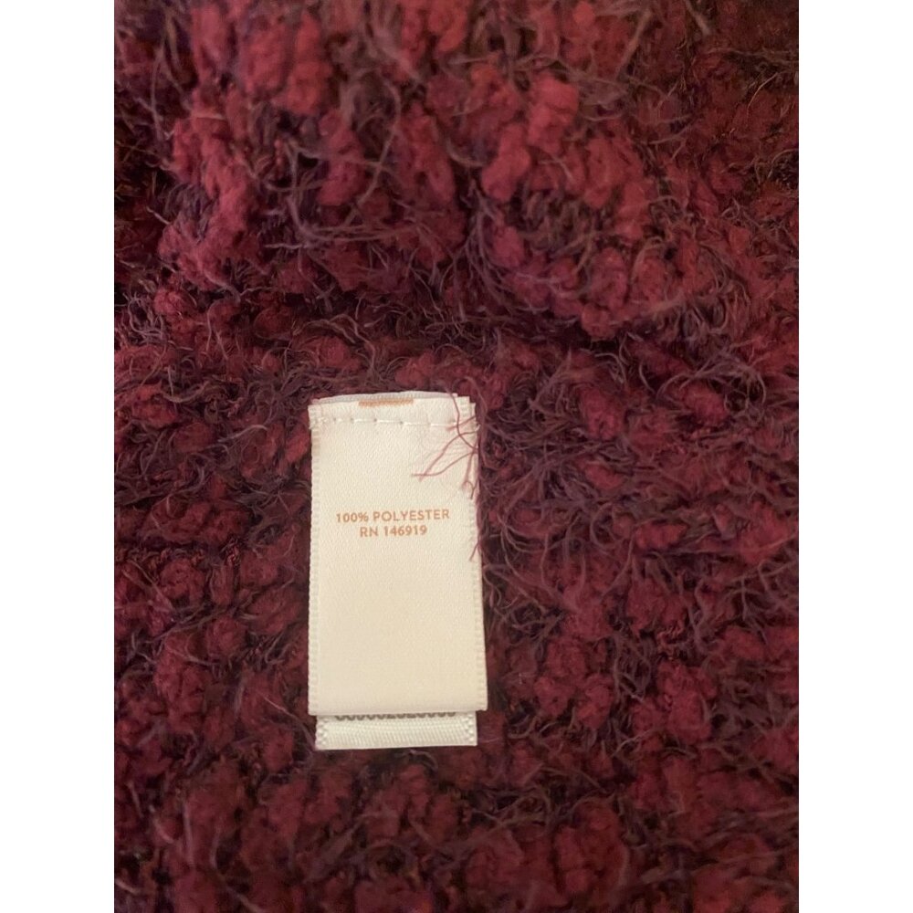 NWT Lauren Conrad Burgundy Textured Long-Sleeve Sweater XL - Picture 4 of 9